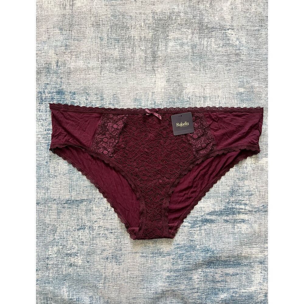 NWT! Rafaella Burgundy Lace Panties Size 3X